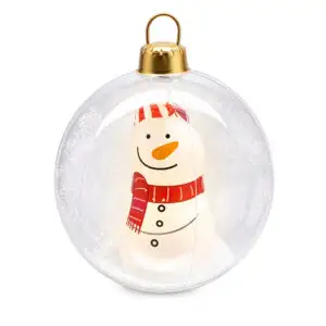 Esfera Navideña Inflable 60 cm con LED y Muñeco de Nieve