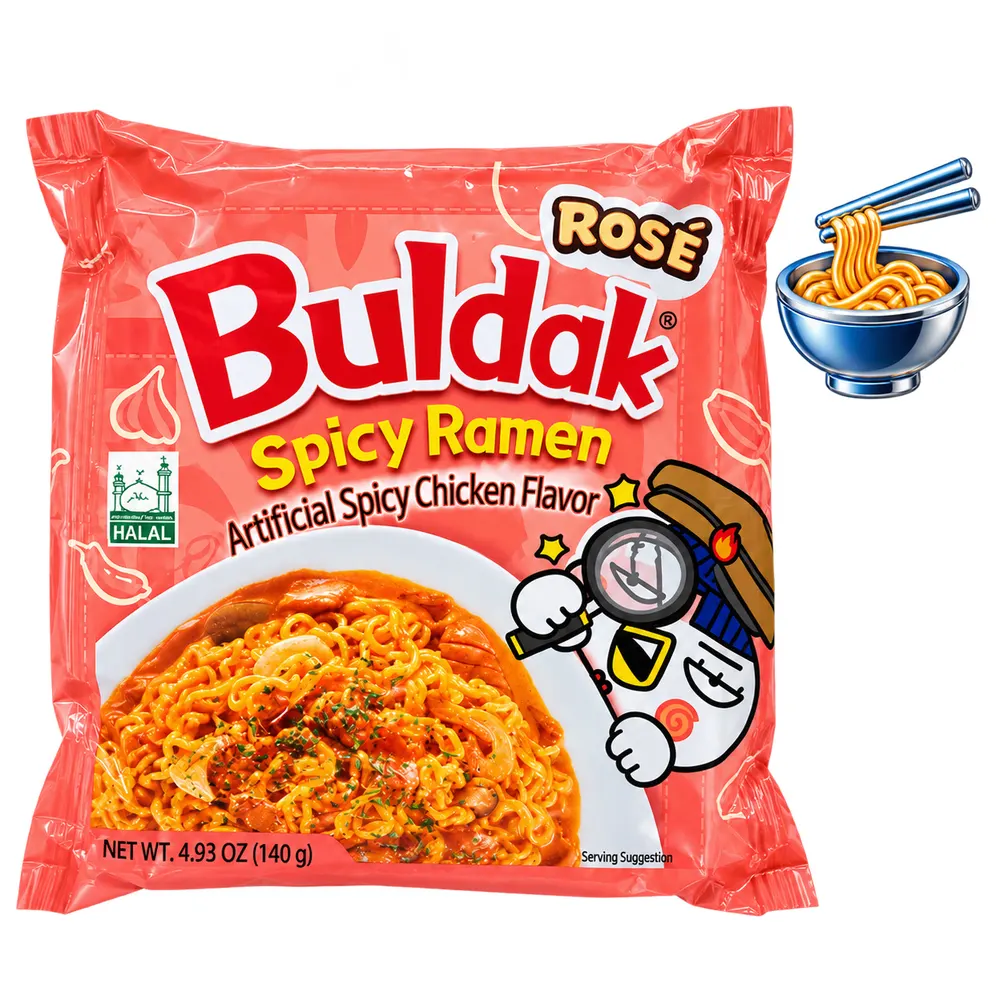 Ramen Picante Buldak Rosé, sabor a pollo, 140 g