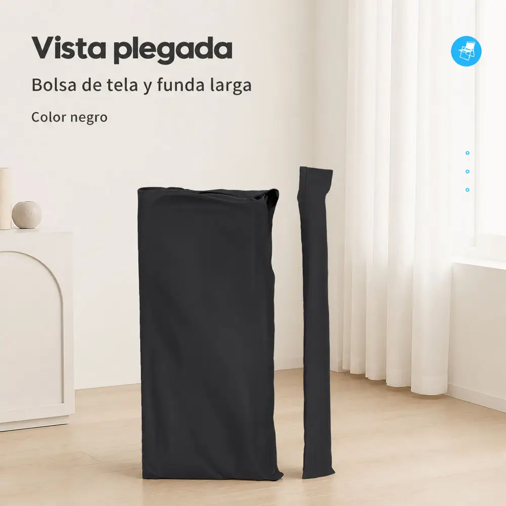Silla Doble Plegable con Sombrilla Desmontable, Hielera y Portavasos - Imagen 2